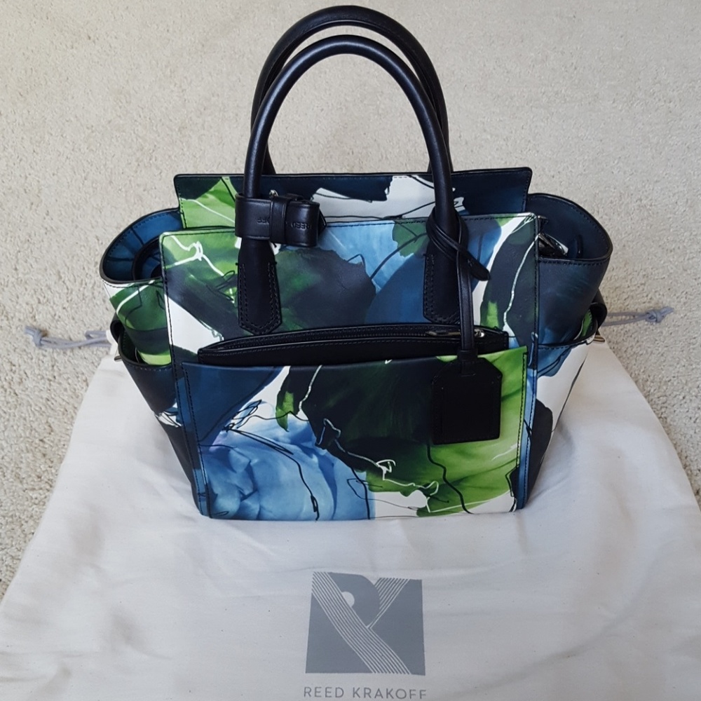 EUC Authentic Reed Krakoff Mini Atlantique, floral print, LEATHER